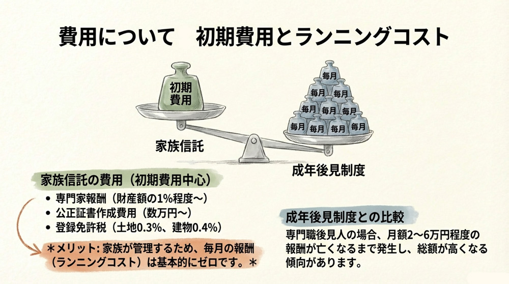 成年後見制度より手続き・費用の負担が少ない